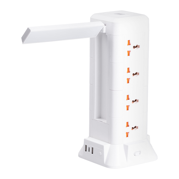 Мережевий фільтр подовжувач 2.8 м з лампою на 12 універсальних розеток з 2 USB, 1 Type-C, бездротова зарядка HP-5-9MF | Зображення 2