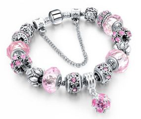 Женский браслет Primolux Sharm Christal с шармами - Pink