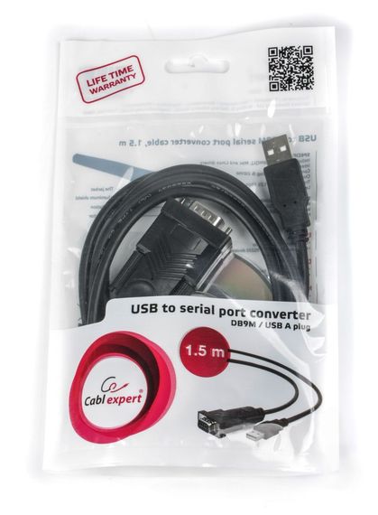 Перехідник Cablexpert UAS-DB9M-02, USB А-тато/DB9M (serial port), 1.5 м | Зображення 4