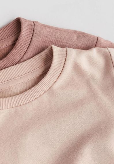 Комплект дитячих світшотів 2 шт для дівчинки H&M 104 см Пудровий Кавовий (25101501B) | Зображення 1