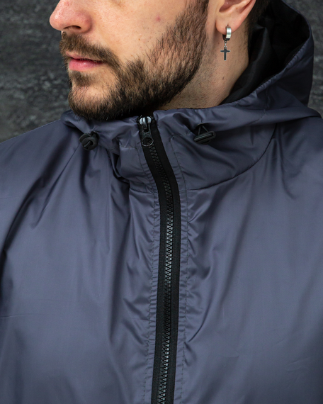 Мужской спортивный костюм из плащевки штаны и ветровка, BD0030 цвет графит, размер L | Зображення 3