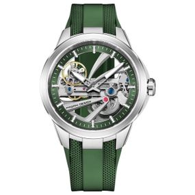 Чоловічий механічний годинник Pagani Design PD-YS030 Silver-Green Rubber з сапфіровим склом