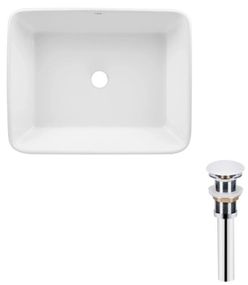 Комплект Qtap Tern: Раковина накладна прямокутна 480х370х135 мм White + Донний клапан PU02 (QT17112074WN47301)