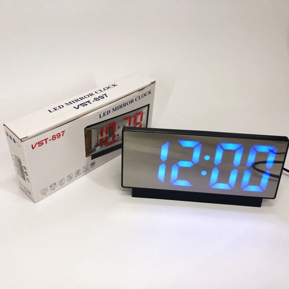 Настільний LED годинник VST-888-5, Настільний годинник з великими цифрами Стильний KU-68 | Зображення 7