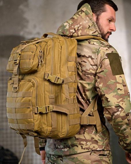 Мілітарі рюкзак 45 л тактичний наплічник для походів армійський рюкзак для полювання та риболовлі койот | Зображення 1