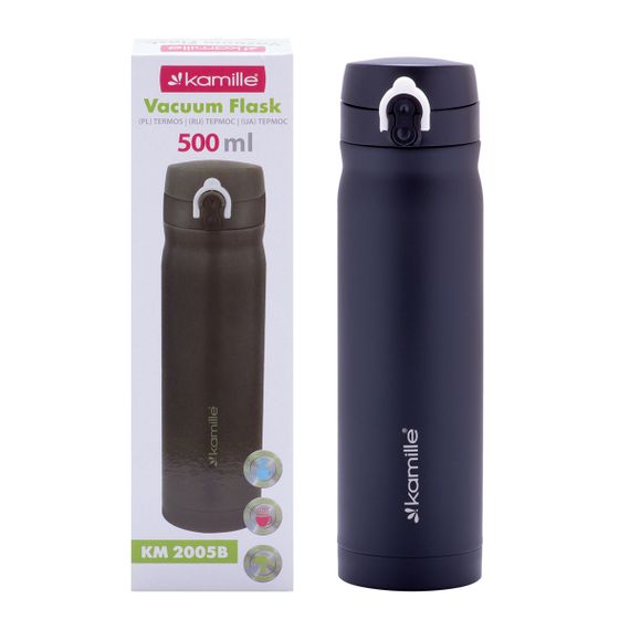 Термос-бутылка голубой 500ml из нержавеющей стали | Зображення 6