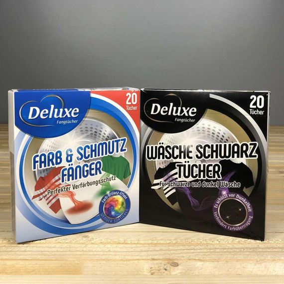 Deluxe Farb & Schmutz Fänger – Серветки проти фарбування одягу, 20 шт, для захисту кольорових речей