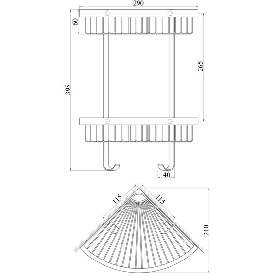 Поличка кутова подвійна TOPAZ 4115-2 | Зображення 1