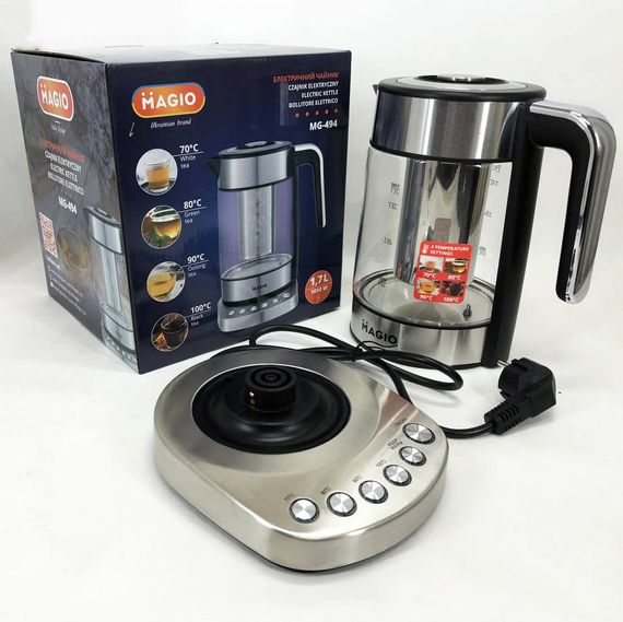 Електрочайник чайник з підсвічуванням, Вишуканий електрочайник, Чайник прозорий з підсвічуванням XR-58 | Зображення 1