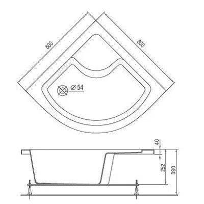 Акриловый душевой поддон MUSONE 900x900 | Зображення 3