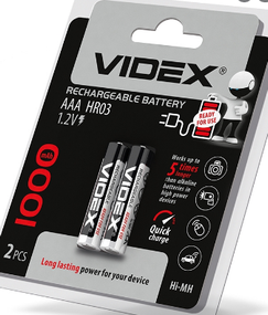 Акумулятор AAA/HR03 1000 mAh (бл-2шт) Videx