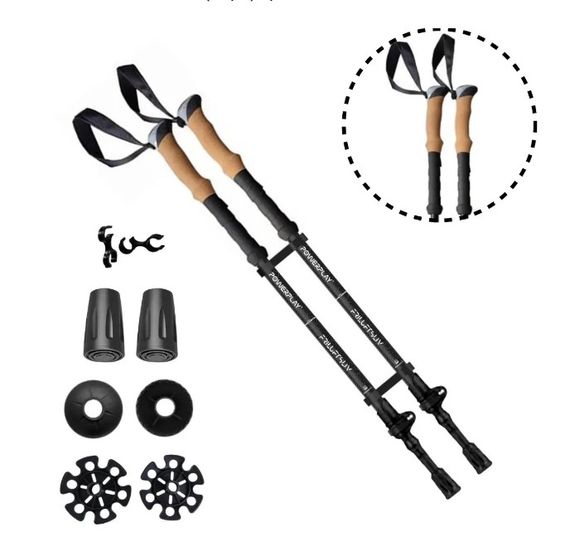 Трекінгові палиці PowerPlay 9107 Friluftsliv Black/White 80-135 см (пара) (PP_9107_FRILUFTSLIV) | Зображення 6