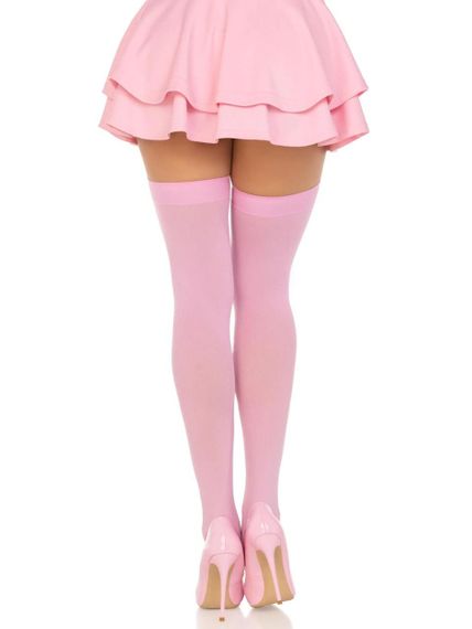 Плотные непрозрачные чулки Leg Avenue Opaque Nylon Thigh Highs Pink, One Size Sex Aura | Зображення 1