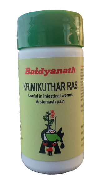 KRIMIKUTHAR RAS, Baidyanath КРИМИКУТХАР РАС, Избавление от паразитов, Бадьянатх, 80 таб.
