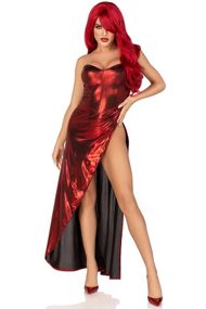 Сукня Leg Avenue Shimmer bodysuit with skirt Бордова M