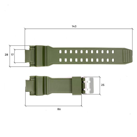Ремешок для часов Skmei 1617AG Army Green | Зображення 2