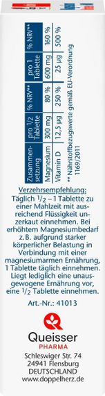 Витамины Doppelherz Магний 600 мг. + D3 25 мкг. для сердечно-сосудистой, нервной систем, иммунитета, Германия | Зображення 1