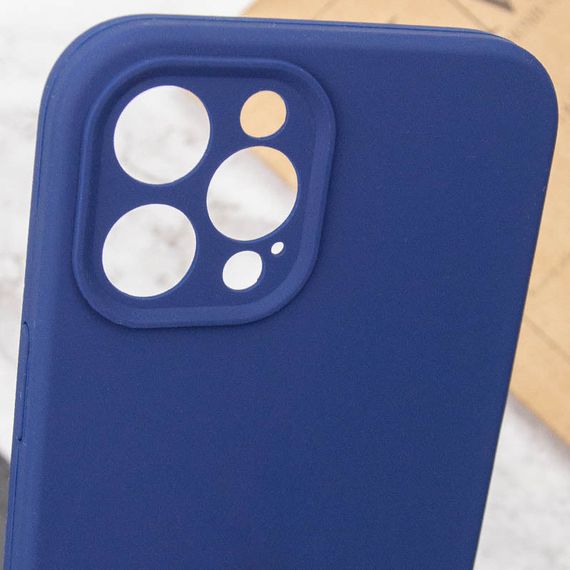 Чехол Silicone Case Full Camera Protective (AA) NO LOGO для Apple iPhone 12 Pro Max (6.7") Синий / Deep navy | Зображення 5