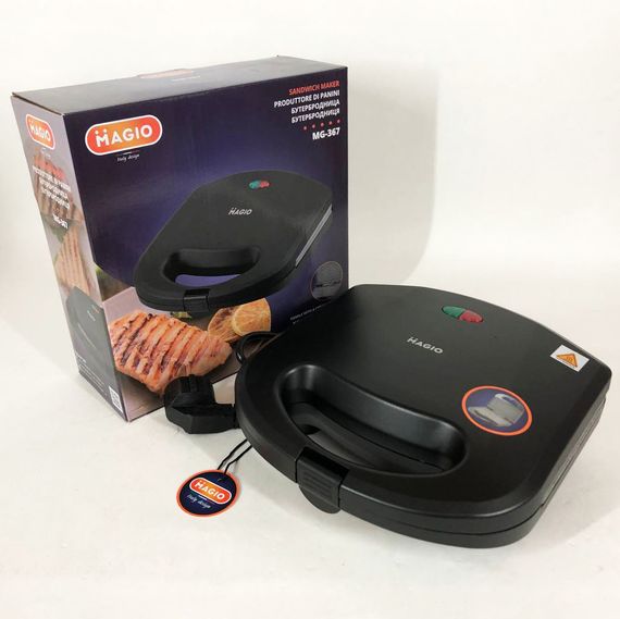 Електричний двосторонній контактний гриль MAGIO MG-367 780 Вт, Притискний електро гриль ZR-27 | Зображення 1