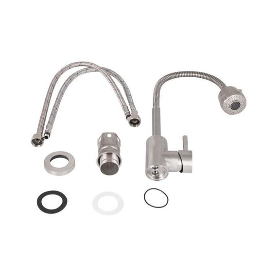 Смеситель для кухни Lidz Aria 015F41 с гибким изливом (k35) LDARI015F41NKS45306 Nickel | Зображення 5