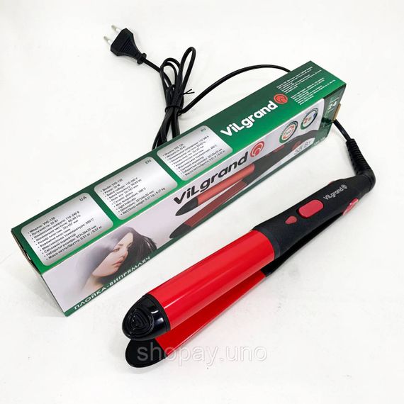 Плойка выравниватель ViLgrand VHS-120 55Вт, Выпрямитель для волос прямой, Выпрямитель для завивки волос PG-47 | Зображення 9