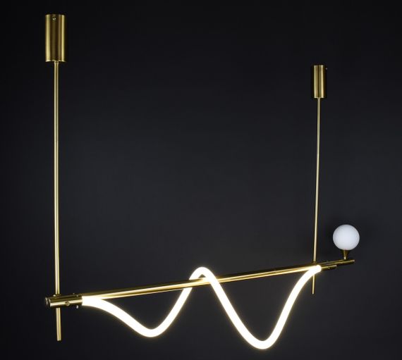 Люстра світлодіодна стельова LED світильник для квартири на стелю лед 27149 Латунь 40-122х30х120 см. | Зображення 4