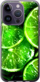 Чохол на iPhone 14 Pro Зелені часточки лимона "852u-2646-2448"