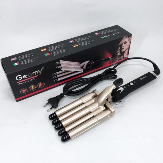 Плойка п'ять хвиль GEMEI GM-2933, стайлер для завивки, стайлер для укладання, плойка XZ-504 для завивки | Зображення 4