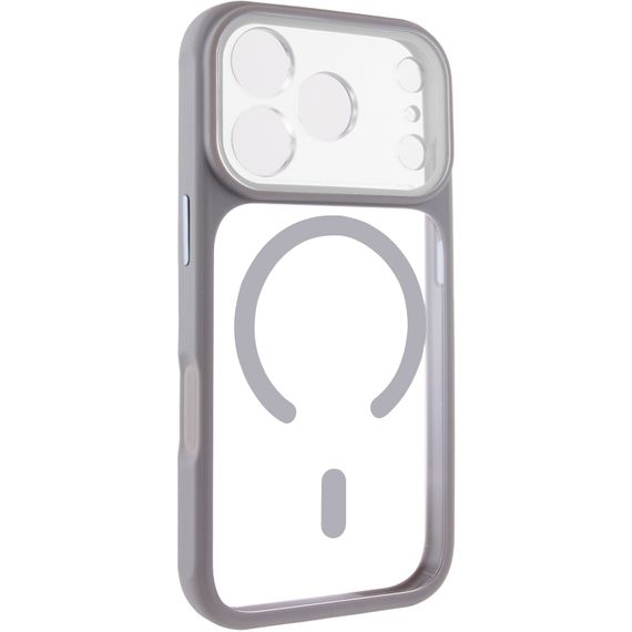 Чохол TPU+PC GETMAN Moon Clear with Magnetic Fit для Apple iPhone 17 Pro Max (6.9") Grey