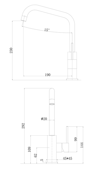 Кухонний змішувач Fabiano FKM 53 SS Inox 8232.401.0774 | Зображення 3