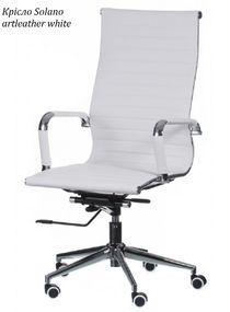 Супертонке комп'ютерне крісло Solano artleather white з механізмом Deep Tilt (DT)