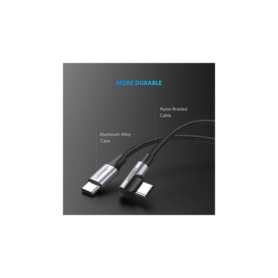 Дата кабель USB-C to USB-C 2.0m 60W US255 Black Gray Ugreen (50125) | Зображення 4