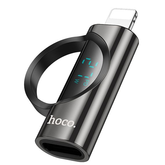 Переходник Hoco UA32B Lightning male to Type-C female display adapter Black | Зображення 1