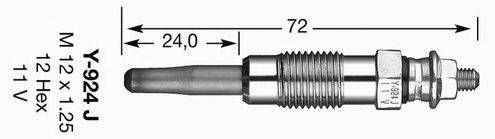 Свічка розжарювання D-Power1 (вир-во NGK) NGK Y924J на BMW 3 седан (E30)