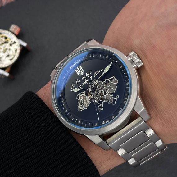 Класичний чоловічий годинник Awarder 058 Де би не був Silver-Black Steel, водонепроникний, японський механізм | Зображення 3
