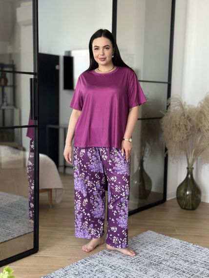 Жіноча піжама PLUS SIZE фіолетова | Зображення 1