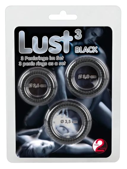 Кільця на пеніс Lust (чорні) Sex Aura | Зображення 4