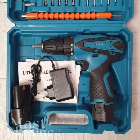 Акумуляторний шуруповерт 12V з набором інструментів, 18 режимів, 1 акумулятор, кейс для транспортування | Зображення 4