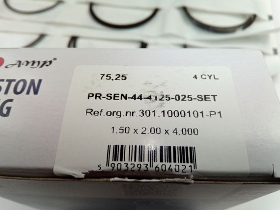 Кільця AMP Sens 1.3 75,25 1-й ремонт (PR-SEN-44-4125-025) цільні/чугінні (301-1000101-R1) | Зображення 1