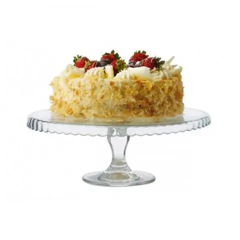 Тортовница стеклянная на ножке круглая Pasabahce Patisserie 32.2 см прозрачная 95117n | Зображення 1