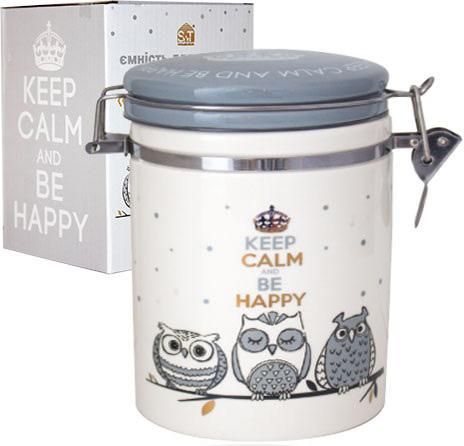 Банка керамічна Be Happy "Совушки» 700мл, кришка з засувкою | Зображення 1