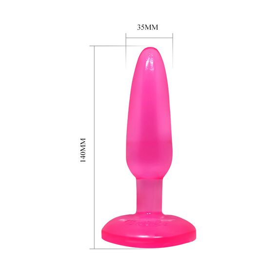 Анальна пробка на присосці BAILE Butt Plug, рожева, 14×3.5 см Sex Aura | Зображення 6