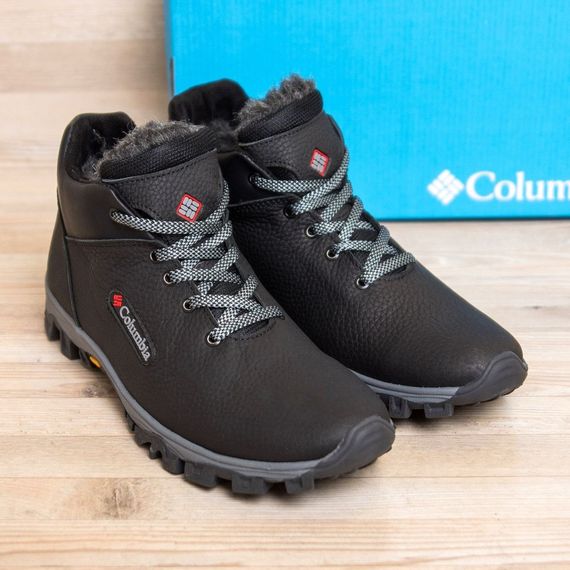зимові шкіряні ботинки Columbia колір чорний, сірий | Зображення 5