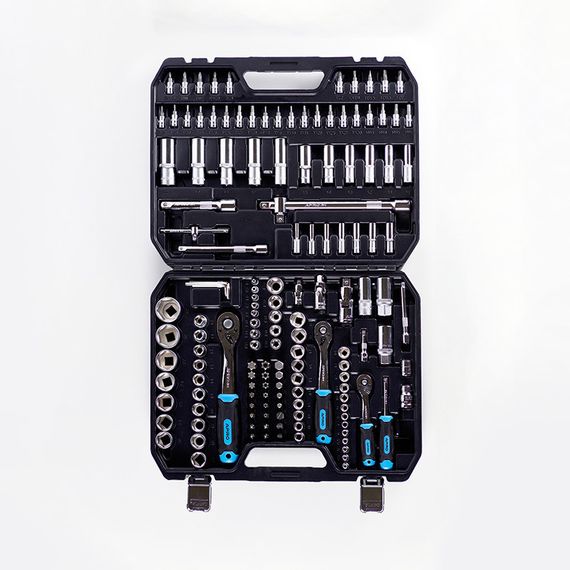 Набор насадок (инструментов) торцевых c трещоткой CrV 1/4, 3/8, 1/2 (90Т) (150шт) APRO | Зображення 2