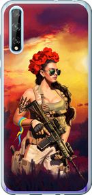 Чехол на Huawei P Smart S Украинка с оружием "5316u-1813-17620"