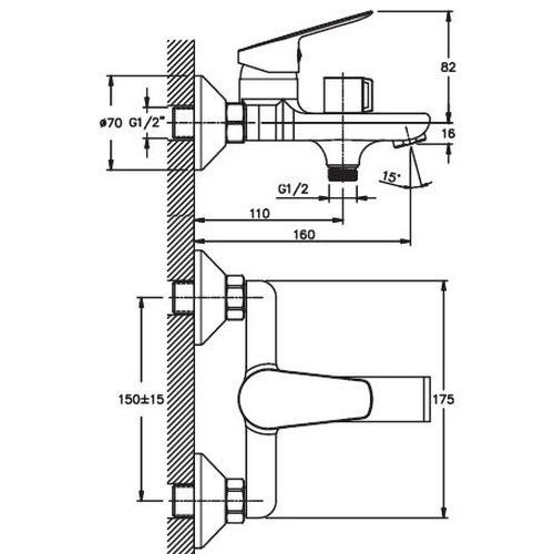 Змішувач для ванни Haiba NIKAS 009 (HB0886) | Зображення 1