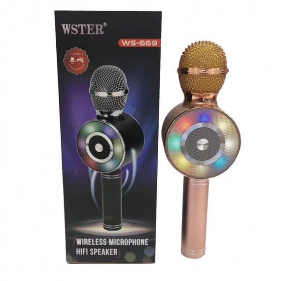 Караоке микрофон Wster WS-669 беспроводной микрофон со встроенным динамиком (USB, microSD, AUX, Bluetooth) | Зображення 2
