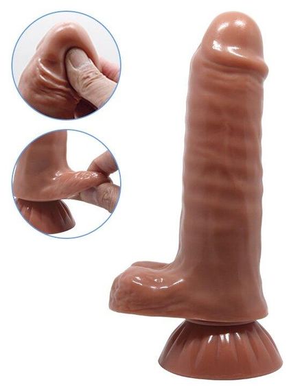 Фалоімітатор з мошонкою, на присосці з реалістичною рухомою текстурою Beautiful Baron, BW - 008101N sexstyle | Зображення 10