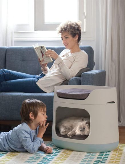 Лежак для животных Keter Pet Bunkbed 17201821, двухъярусный, пластиковый, с подушками, кремовый | Зображення 5