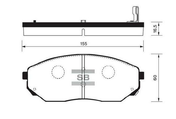 Колодки передні гальмівні Sorento (JC), Hi-Q (SP1153) (58101-3ED00) | Зображення 1